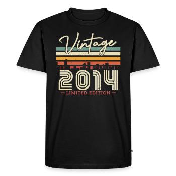 Millésime 2014 10 ans édition limitée - T-shirt Premium bio Homme - noir - Devant - Nico (187cm)