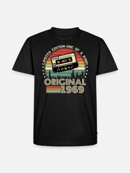 Millésime 1969 Cadeau 54/55 - T-shirt Premium bio Homme - noir