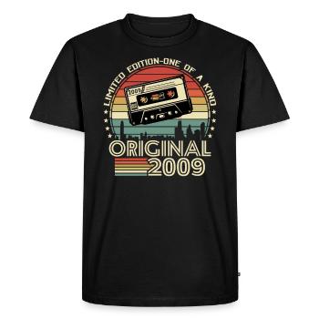 Vintage 2009 Surprise d’anniversaire - T-shirt Premium bio Homme - noir - Devant - Nico (187cm)