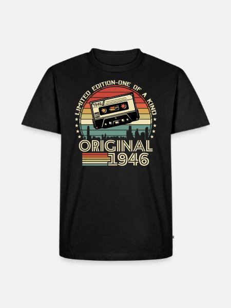 Cadeau Millésime 1946 - T-shirt Premium bio Homme - noir