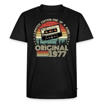 Vintage 1977 Surprise d’anniversaire - T-shirt Premium bio Homme - noir - Devant - Nico (187cm)
