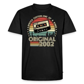 Vintage 2002 Surprise d’anniversaire - T-shirt Premium bio Homme - noir - Devant - Nico (187cm)