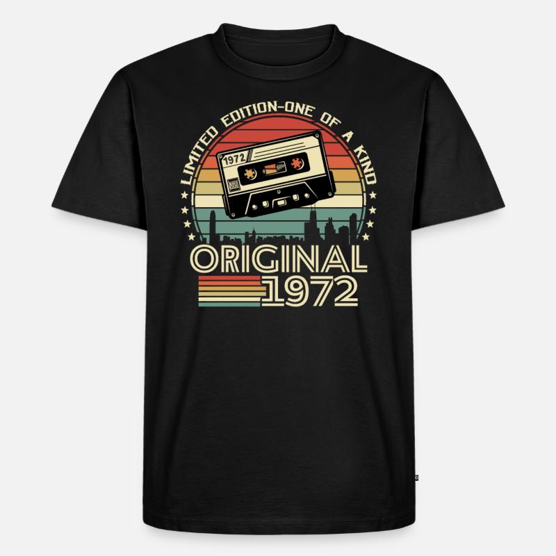 Idée cadeau Millésime 1972 - T-shirt Premium bio Homme - noir