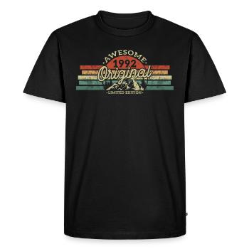 Birthday 1992 Vintage Retro - Men's Premium Organic T-Shirt - black - Front - Nico (187cm)