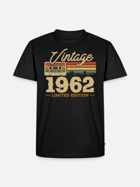 1962 - 61/62 birthday year - Men's Premium Organic T-Shirt - black