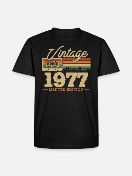 1977 - 46/47 years birthday - Men's Premium Organic T-Shirt - black
