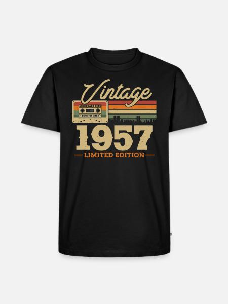 1957 - 66/67 Birthday - Men's Premium Organic T-Shirt - black