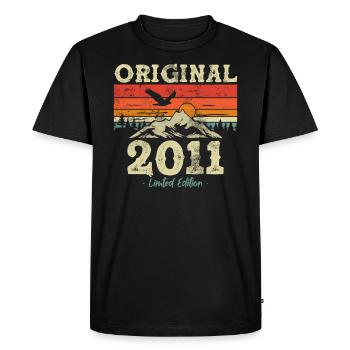 Cadeau d’anniversaire 12/13 ans - T-shirt Premium bio Homme - noir - Devant - Nico (187cm)