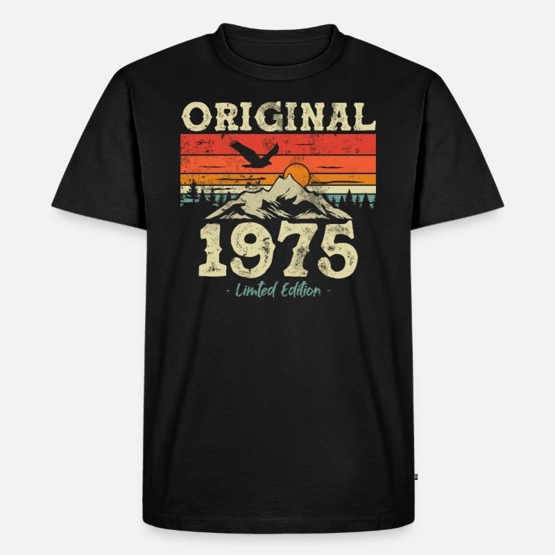 Retro 1975 Geschenk - Männer Premium Bio T-Shirt - Schwarz