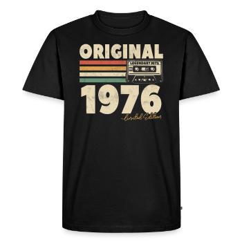 Vintage 1976 Cadeau - Mannen Premium Bio T-shirt - zwart - Voor - Nico (187cm)