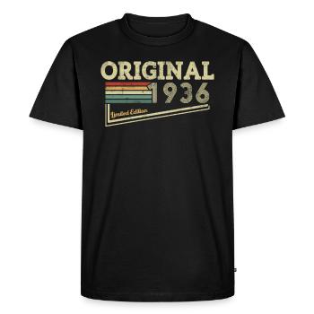Cadeau Millésime 1936 - T-shirt Premium bio Homme - noir - Devant - Nico (187cm)