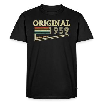 Cadeau Millésime 1959 - T-shirt Premium bio Homme - noir - Devant - Nico (187cm)