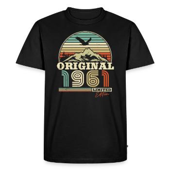 '61 Vintage Anniversaire - T-shirt Premium bio Homme - noir - Devant - Nico (187cm)