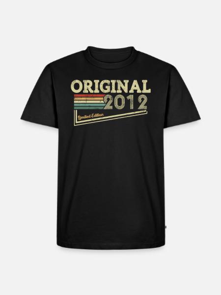 Retro 2012 Birthday Gift - Männer Premium Bio T-Shirt - Schwarz