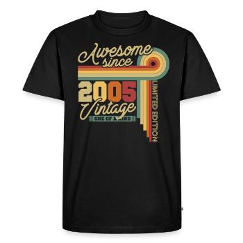 2005 Vintage Anniversary Retro - Men's Premium Organic T-Shirt - black - Front - Nico (187cm)