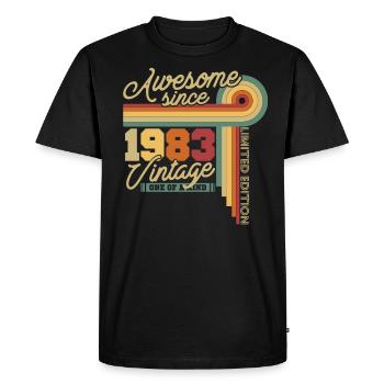 1983 Anniversary Retro - 40 Years - Men's Premium Organic T-Shirt - black - Front - Nico (187cm)