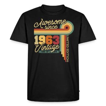 1963 Anniversary Retro, 60 Years - Men's Premium Organic T-Shirt - black - Front - Nico (187cm)