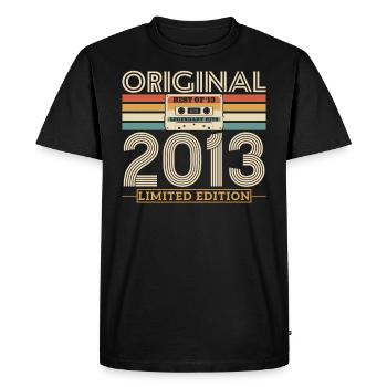 Édition Vintage Anniversaire 2013 - T-shirt Premium bio Homme - noir - Devant - Nico (187cm)