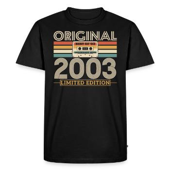 20th Anniversary Retro Limited Edition 2003 - Men's Premium Organic T-Shirt - black - Front - Nico (187cm)