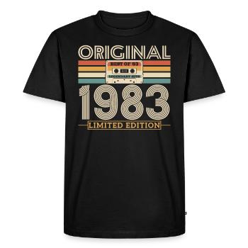 Original 1983 Vintage Anniversary Retro 40 Years - Men's Premium Organic T-Shirt - black - Front - Nico (187cm)