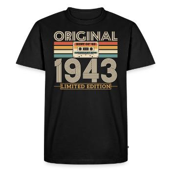 1943 Anniversary Retro Limited Edition - Men's Premium Organic T-Shirt - black - Front - Nico (187cm)
