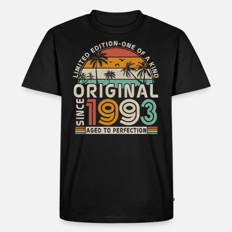 1993 Jubiläum, Retro-Geschenk - Männer Premium Bio T-Shirt - Schwarz