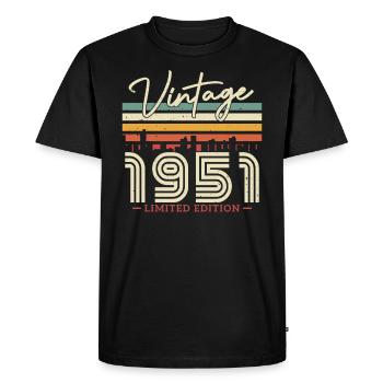 Millésime 1951 Édition Limitée - T-shirt Premium bio Homme - noir - Devant - Nico (187cm)