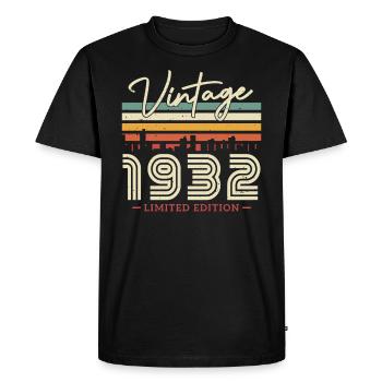 Vintage 1932 Cadeau d’anniversaire en édition limitée - T-shirt Premium bio Homme - noir - Devant - Nico (187cm)