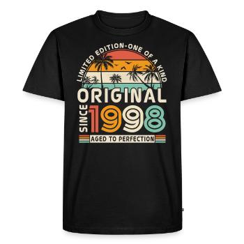 Vintage Original since 1998 25/26 years - Men's Premium Organic T-Shirt - black - Front - Nico (187cm)