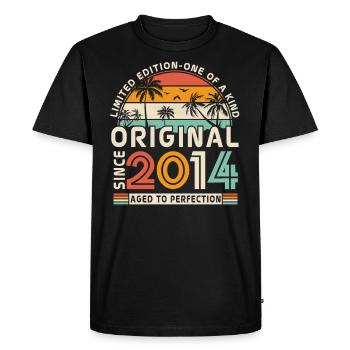 Vintage Original depuis 2014 9/10 ans - T-shirt Premium bio Homme - noir - Devant - Nico (187cm)