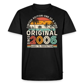 Vintage Original since 2006 Gift - Men's Premium Organic T-Shirt - black - Front - Nico (187cm)
