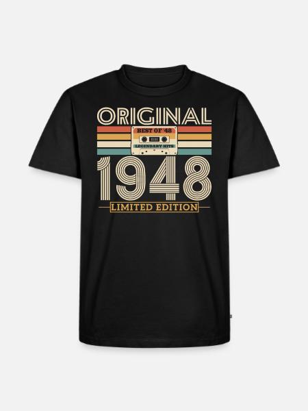 Original birthday present 1948 - Men's Premium Organic T-Shirt - black