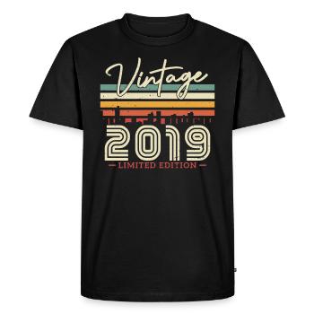 Cadeau Vintage 2019 4/5 J. - T-shirt Premium bio Homme - noir - Devant - Nico (187cm)