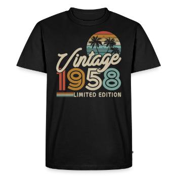 Vintage Birthday Gift 1958 65/66 Years - Men's Premium Organic T-Shirt - black - Front - Nico (187cm)