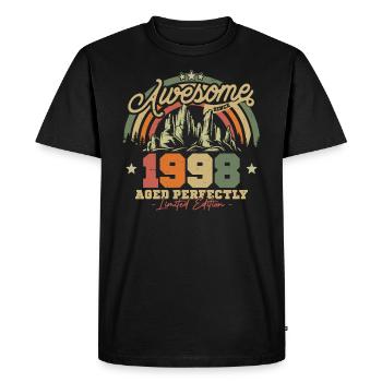 Vintage 1998 Cadeau d’anniversaire - T-shirt Premium bio Homme - noir - Devant - Nico (187cm)