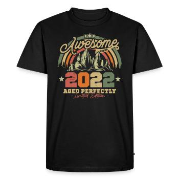 Vintage Birthday Gift 2022 - Men's Premium Organic T-Shirt - black - Front - Nico (187cm)