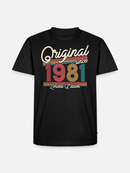Millésime 1981 Cadeau 42/43 ans - T-shirt Premium bio Homme - noir