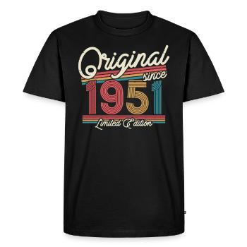 Cadeau d’anniversaire vintage 1951 - T-shirt Premium bio Homme - noir - Devant - Nico (187cm)