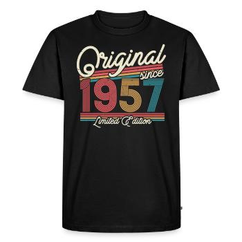 Don 1957 Millésime 66/67 ans - T-shirt Premium bio Homme - noir - Devant - Nico (187cm)