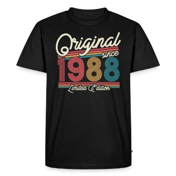 Gift 1988 vintage 35/36 years - Men's Premium Organic T-Shirt - black - Front - Nico (187cm)
