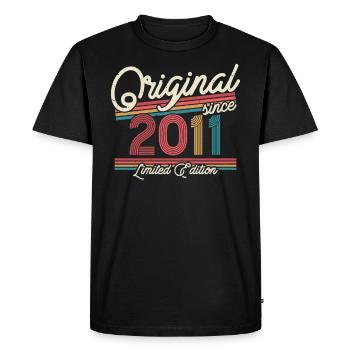 Cadeau d’anniversaire vintage 2011 - T-shirt Premium bio Homme - noir - Devant - Nico (187cm)