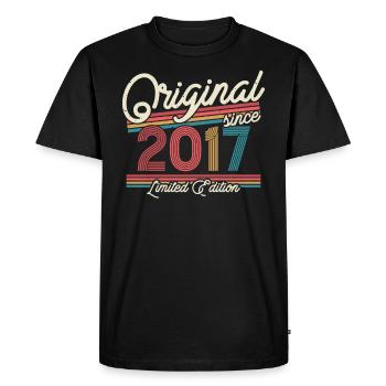 Cadeau d’anniversaire vintage 2017 - T-shirt Premium bio Homme - noir - Devant - Nico (187cm)