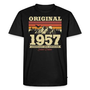 Vintage 1957 Cadeau d’anniversaire - T-shirt Premium bio Homme - noir - Devant - Nico (187cm)