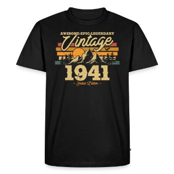 83e anniversaire Nostalgie 1941 Millésime - T-shirt Premium bio Homme - noir - Devant - Nico (187cm)