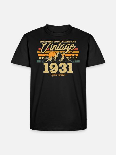 1931 Birthday Nostalgia - Men's Premium Organic T-Shirt - black