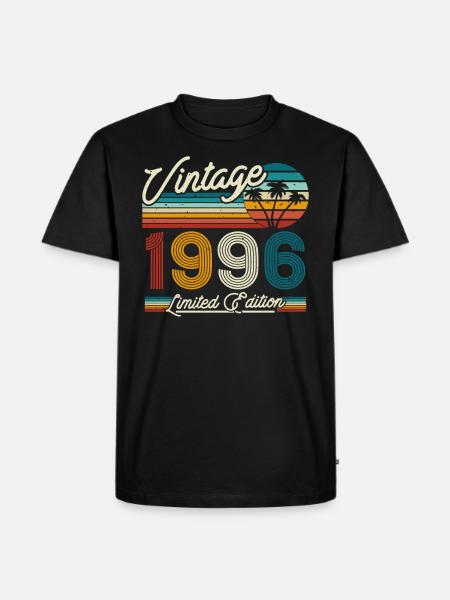 Vuoden 1996 rajoitettu syntymäpäiväpainos - Premium luomulaatuinen miesten t-paita - musta