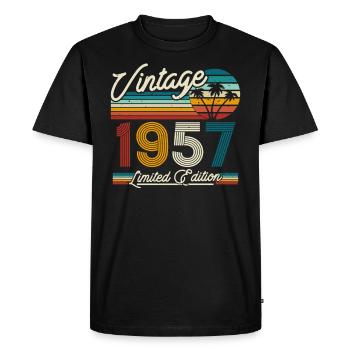 Vintage 1957 Cadeau d’anniversaire - T-shirt Premium bio Homme - noir - Devant - Nico (187cm)