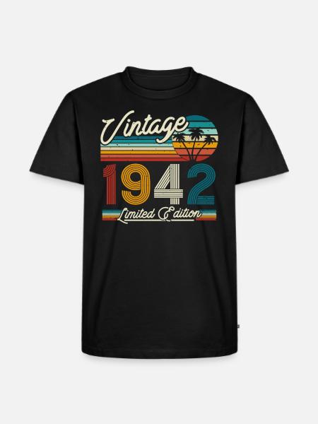 Cadeau Millésime 1942 - T-shirt Premium bio Homme - noir