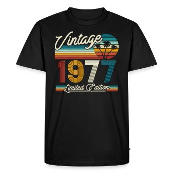 Vintage 1977 Cadeau d’anniversaire - T-shirt Premium bio Homme - noir - Devant - Nico (187cm)