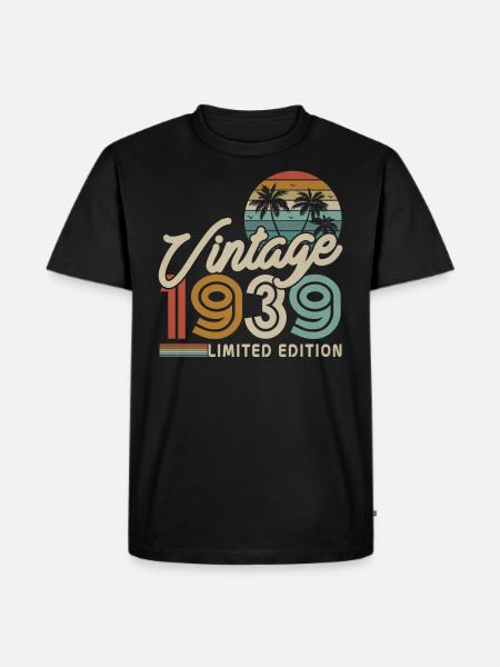 Cadeau Millésime 1939 - T-shirt Premium bio Homme - noir